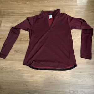 Adidas Maroon Quarter-Zip Top